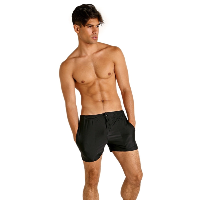 Mod Swim Shorts – Solid Black  – Shorter Length