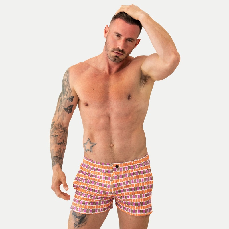 Mod Swim Shorts – Tiki – Shorter Length