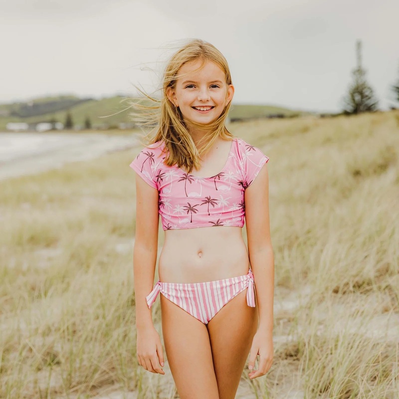 Snapper Rock Palm Paradise Crop SS Rash Top Set