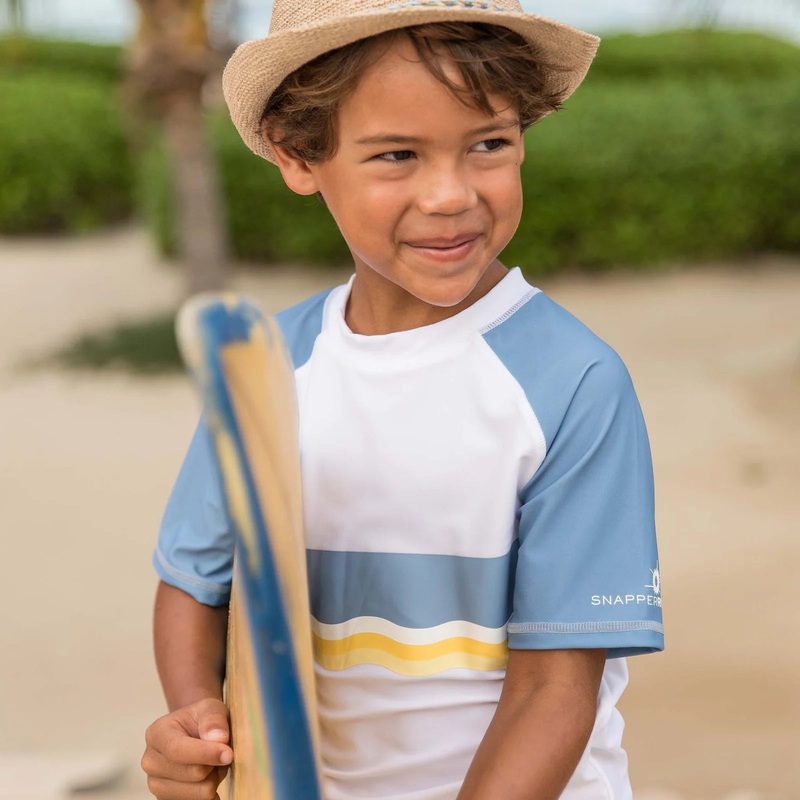 Snapper Rock Sunrise Stripe SS Rash Top