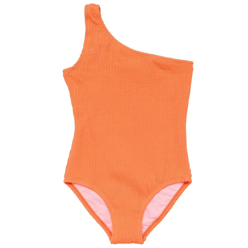 Snapper Rock Tangerine One Shoulder Swimsuit
