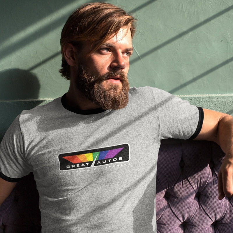 Unisex T-shirt – Great Autos Ringer – Heather Grey