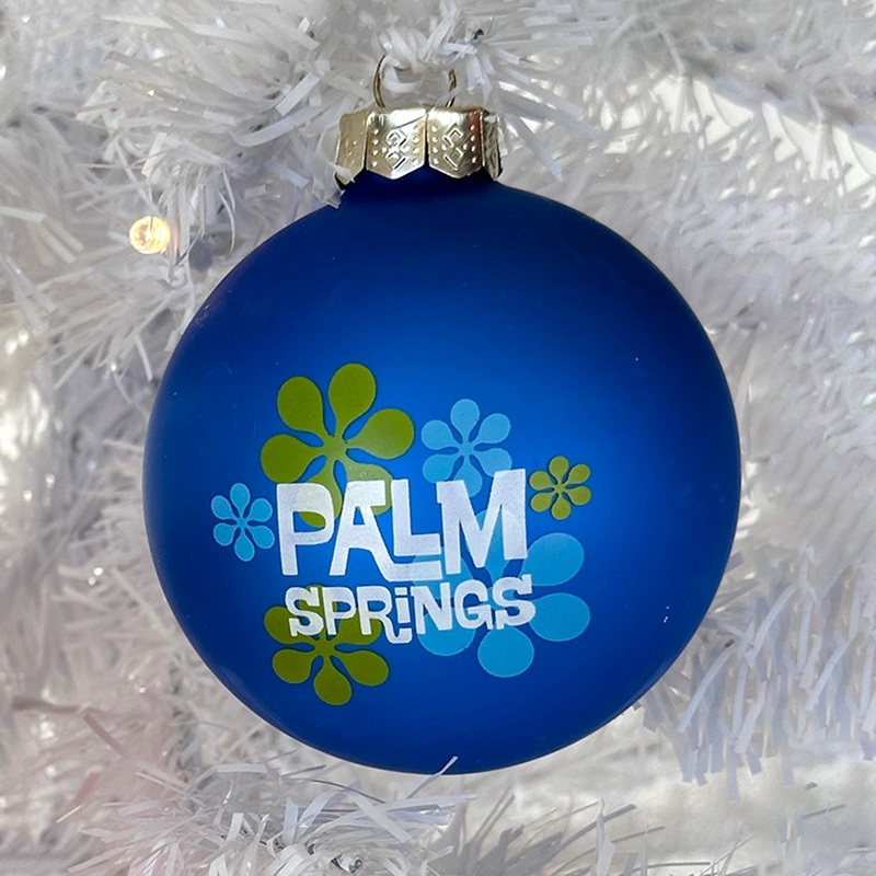 Modfest Glass Ball Ornament – Matte Blue