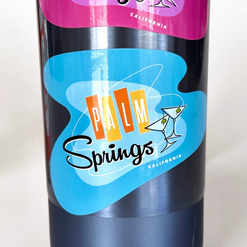 Palm Springs Martini Design Sticker – Blue