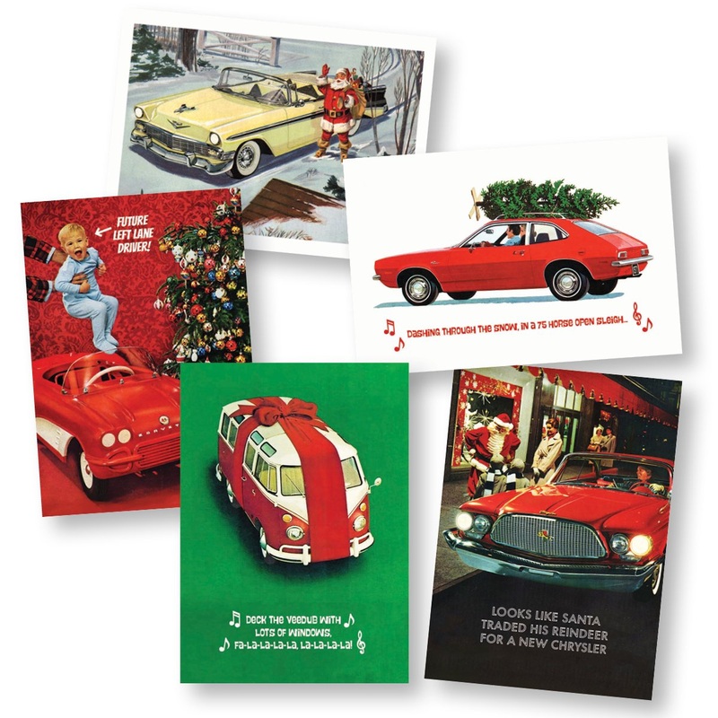 Retro Holiday Card Set – Classic Cars
