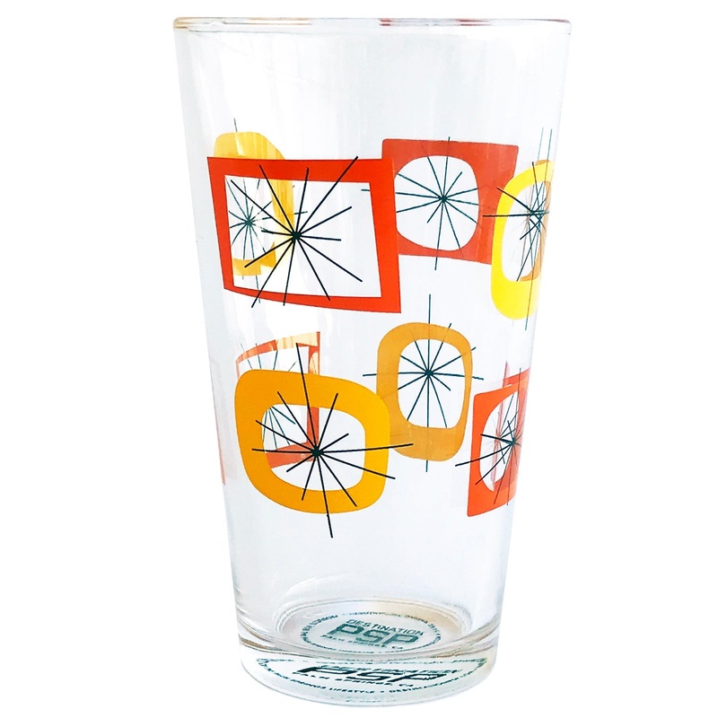 Atomic Design Beer Glass Set of 4 – Orange Yellow