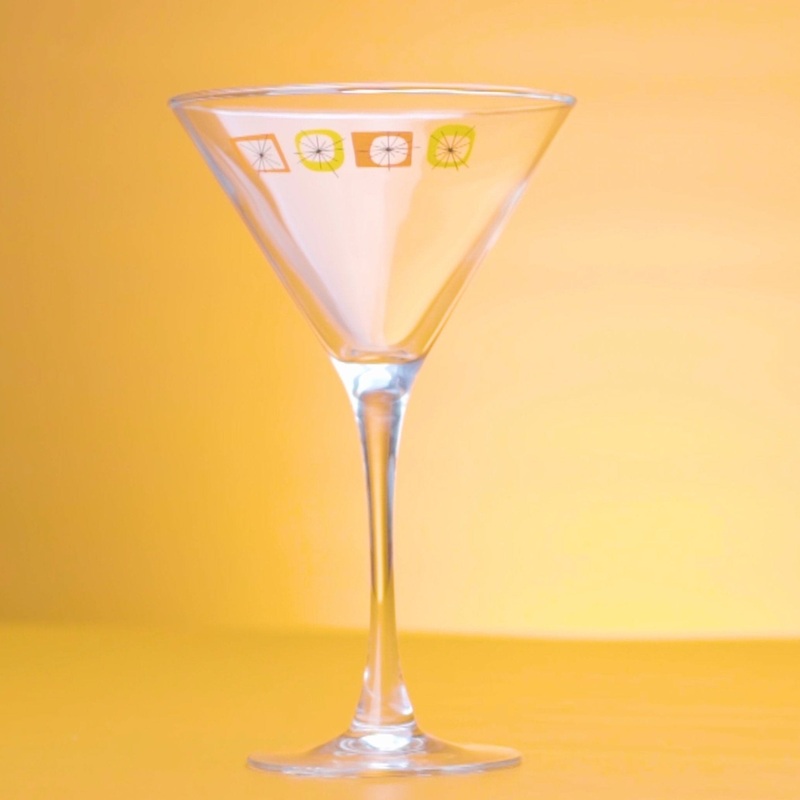 Atomic Martini Glass – Orange Yellow