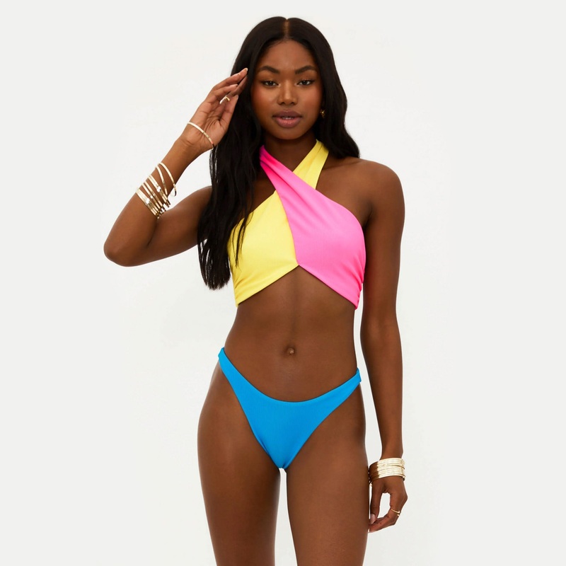 Beach Riot Jessica Swim Top – Coral Reef Color Block