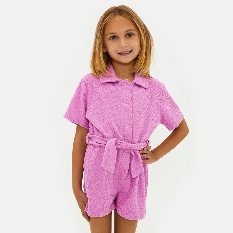 Beach Riot Little Gia Romper – Shell Pink Terry