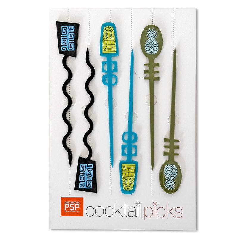Cocktail Pick Set  – Tiki – Blue Green