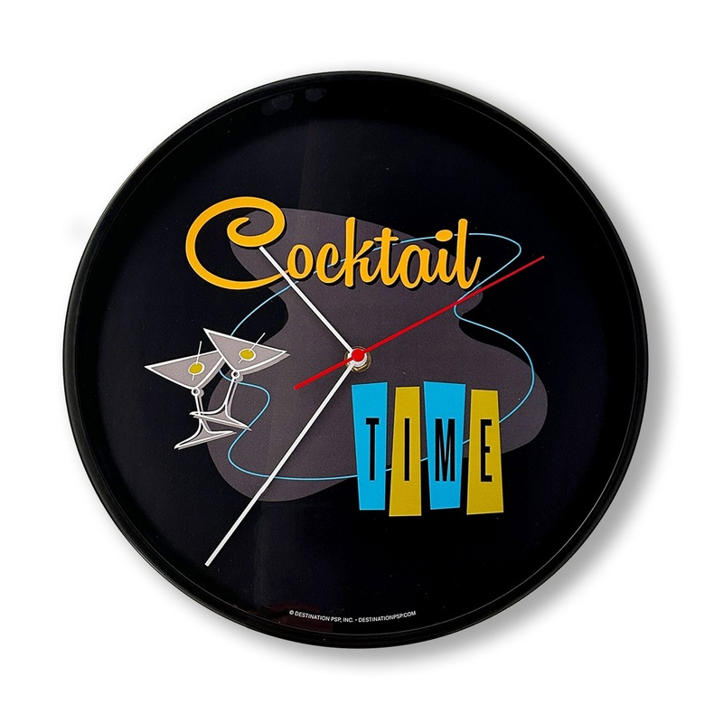 Cocktail Time Wall Clock – Black