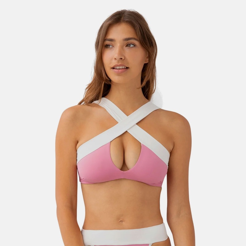 KYA Coco Reversible Swim Top – Azalea/Vanilla