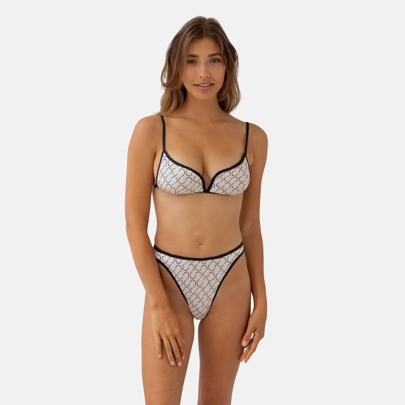 KYA Tessa Reversible Swim Top – Wave Print/Oat