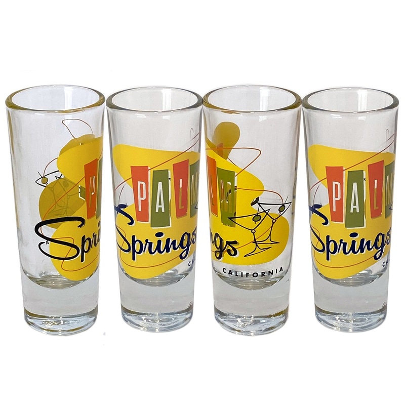 Palm Springs Martini Design Shot Glass Shooter –  Orange (Set of 4)