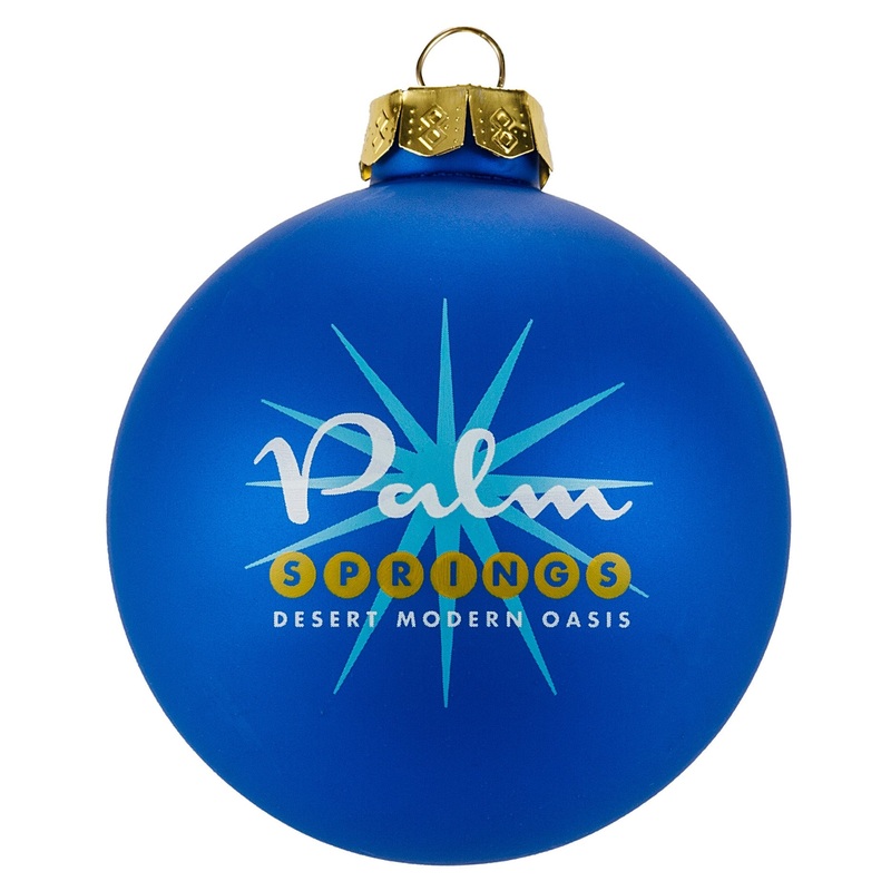 Palm Springs Starburst Holiday Glass Ornament – Matte Blue