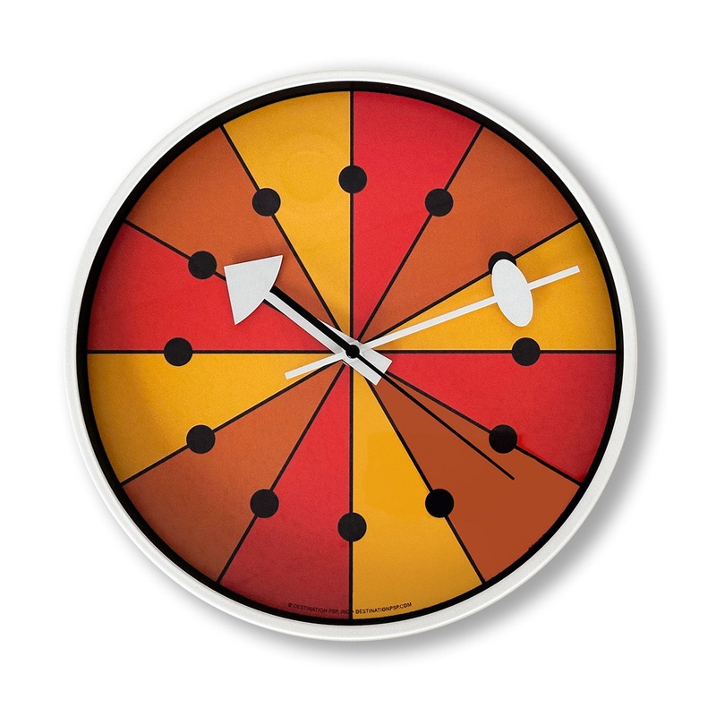 Sundial Orange Wall Clock