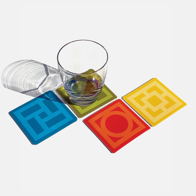 Sunmor Vinyl Coaster – Square – Mixed Set of 8