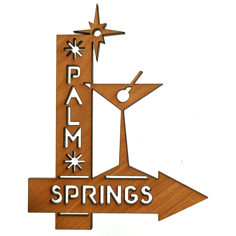 Wooden Ornament – Palm Springs Martini Sign