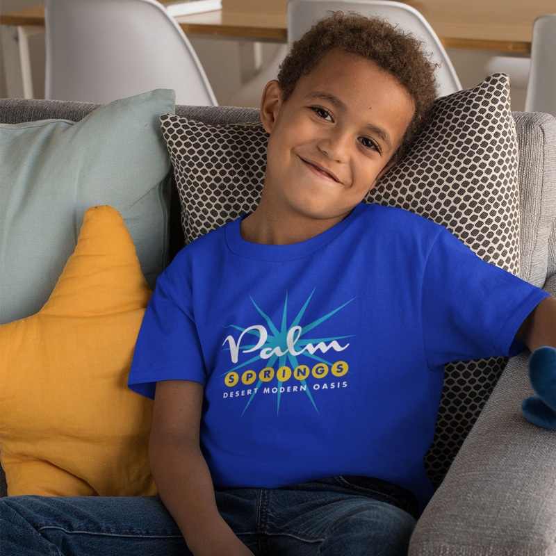 Kids Unisex T-shirt – Palm Springs Starburst – Lapis Blue