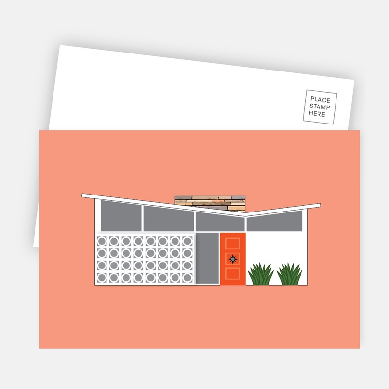 Midcentury House Postcard – Butterfly House