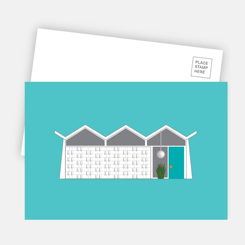 Midcentury House Postcard – Folded Plate House