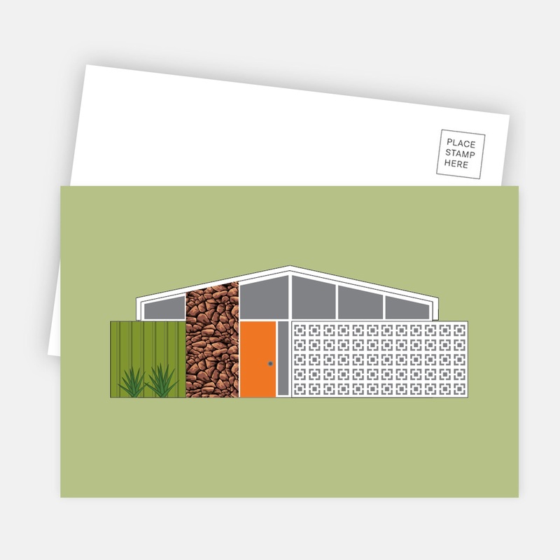 Midcentury House Postcard – Twin Palms