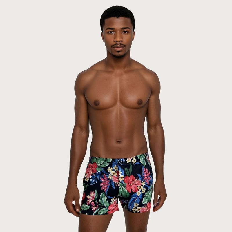Mod Swim Shorts – Hawaiin Design – Shorter Length