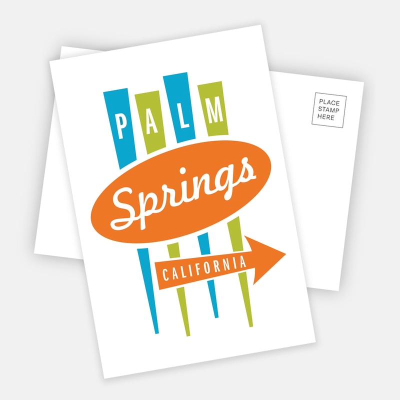 Palm Springs Sign Postcard – White