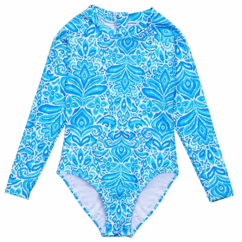 Snapper Rock Santorini Blue LS Surf Suit