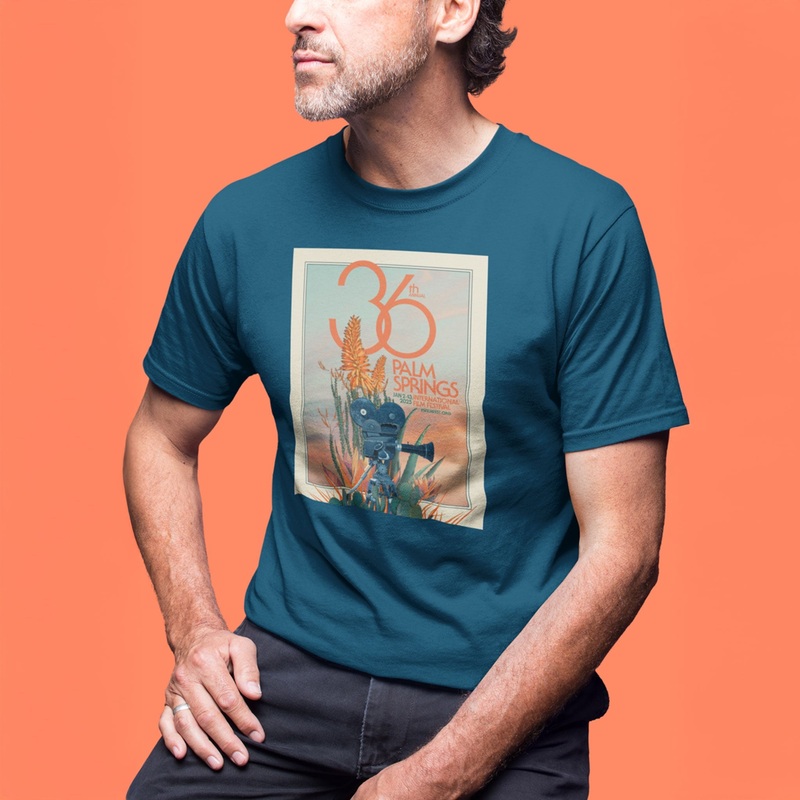 Unisex T-shirt – 2025 Palm Springs Film Festival Poster Art – Deep Teal