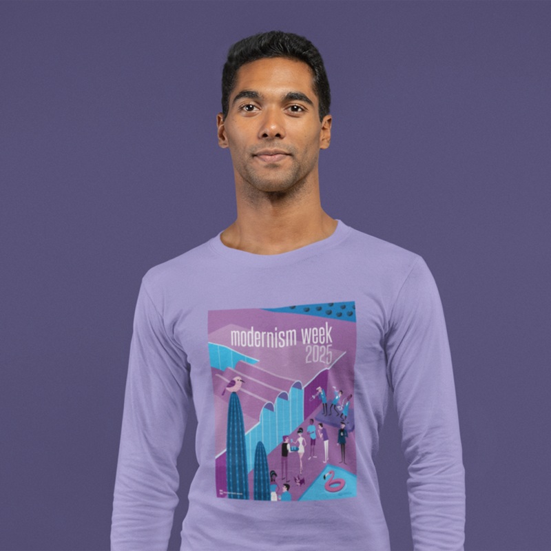 2025 Modernism Week by SHAG Unisex Long Sleeve T-Shirt – Dark Lavender