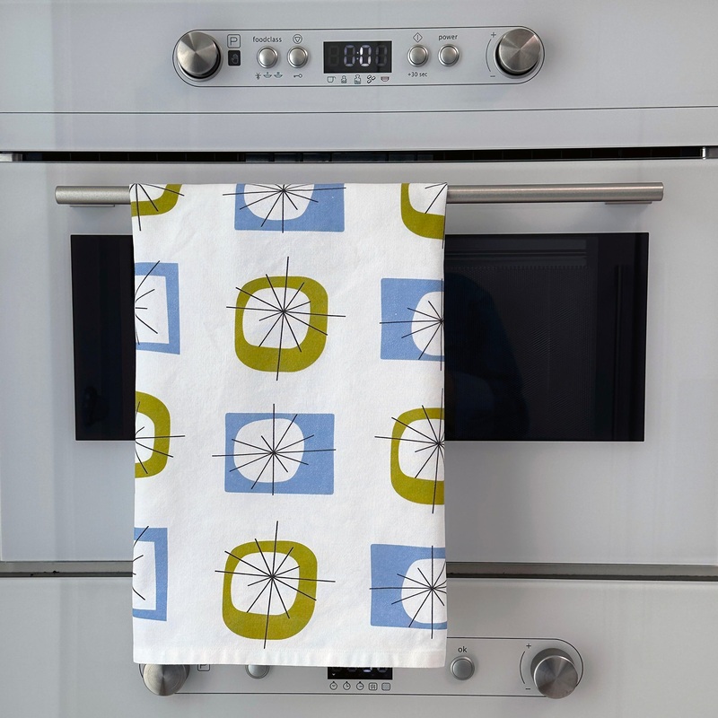 Atomic Design Cotton Dish Towel – Blue green