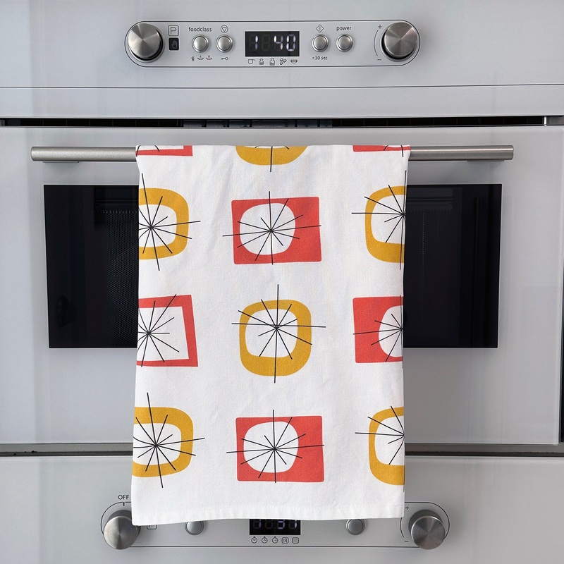 Atomic Design Cotton Dish Towel – Orange yellow