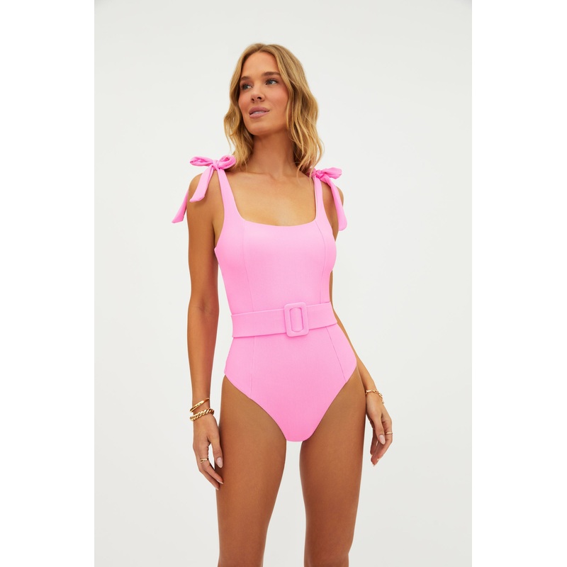 Beach Riot Sydney One Piece Belted Swimsuit – Prism Pink