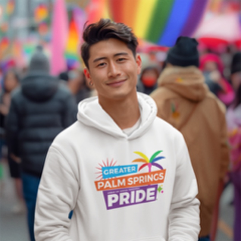 Greater Palm Springs Pride Hoodie Sweatshirt – White