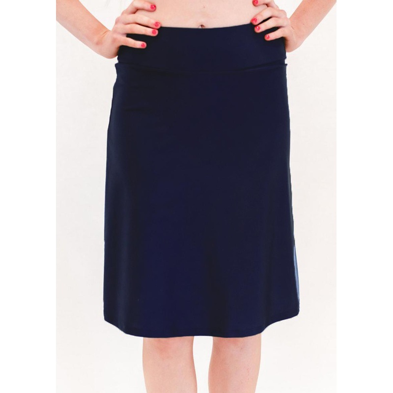 Knee Length Swim Skort With Bike Shorts
