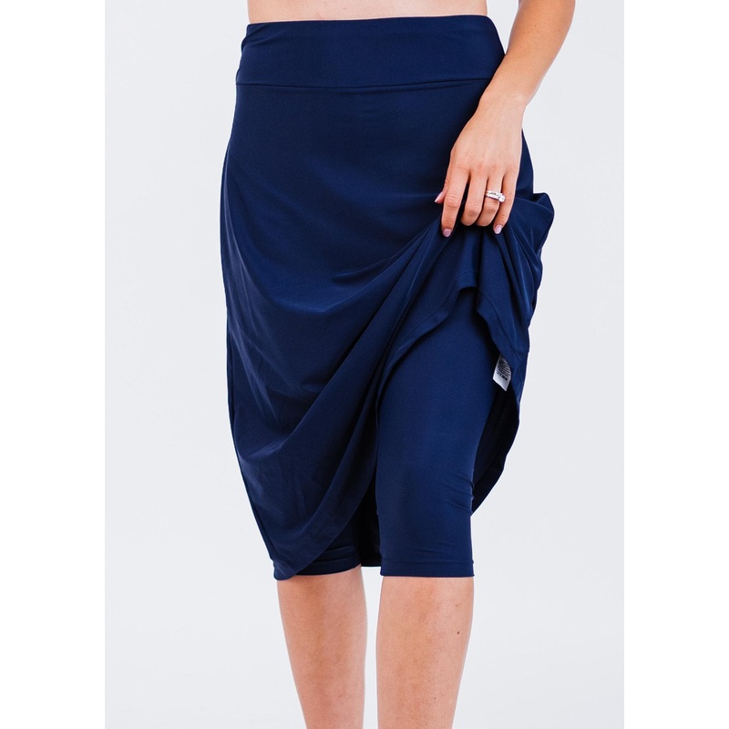 Long Swim Skort With Capri Leggings