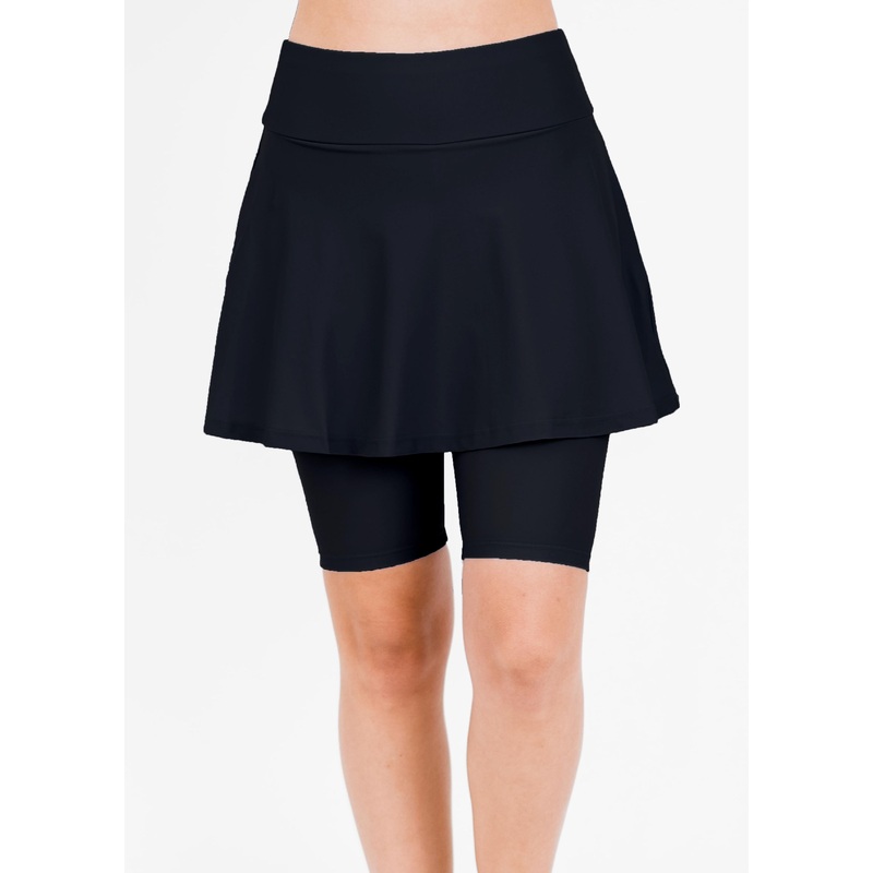 Midi Swim Skort With Bike Shorts