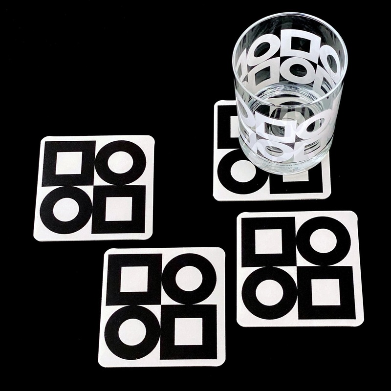 Modernista Vinyl Coasters – White (Set of 8)
