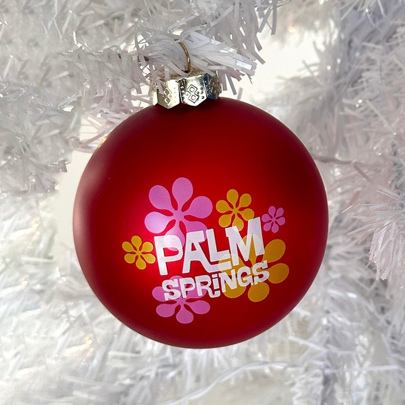 Modfest Glass Ball Ornament – Matte Red