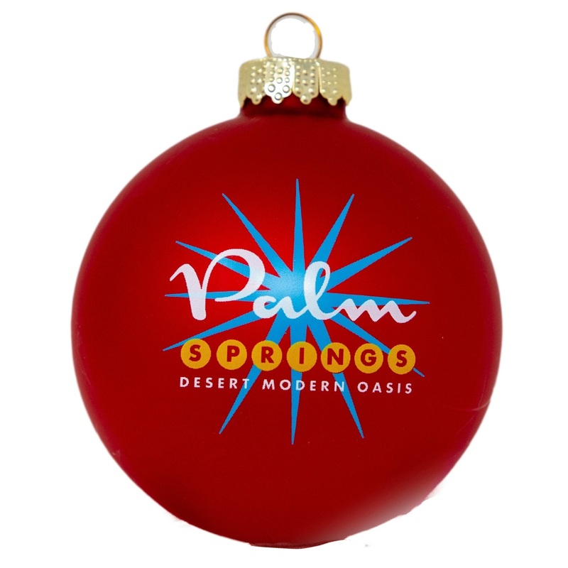 Palm Springs Starburst Holiday Glass Ornament – Matte Red