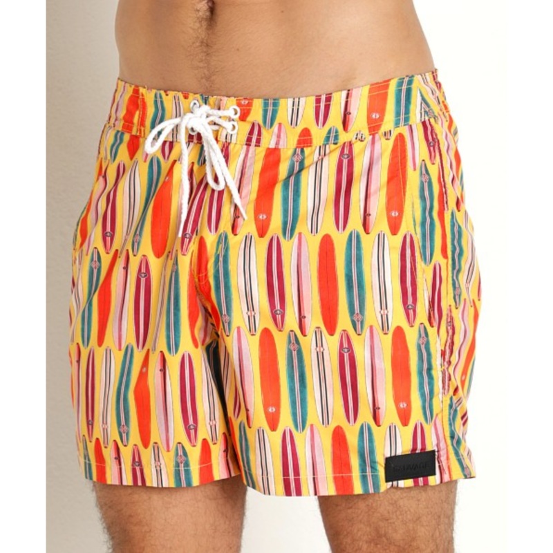 Sauvage Retro Surfboard Swim Trunks – Orange