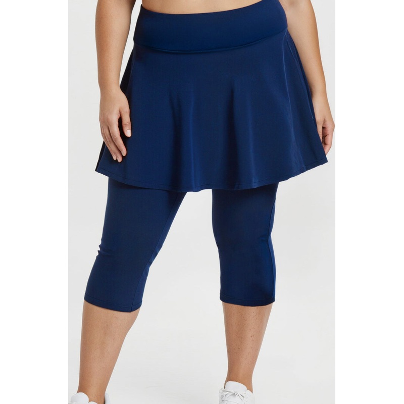 Flared Swim Skort With Capri Leggings | Plus Size