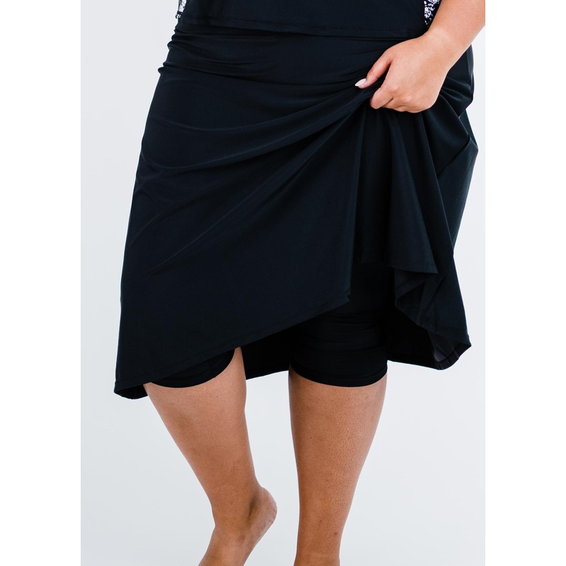 Long Swim Skort With Capri Leggings | Plus Size