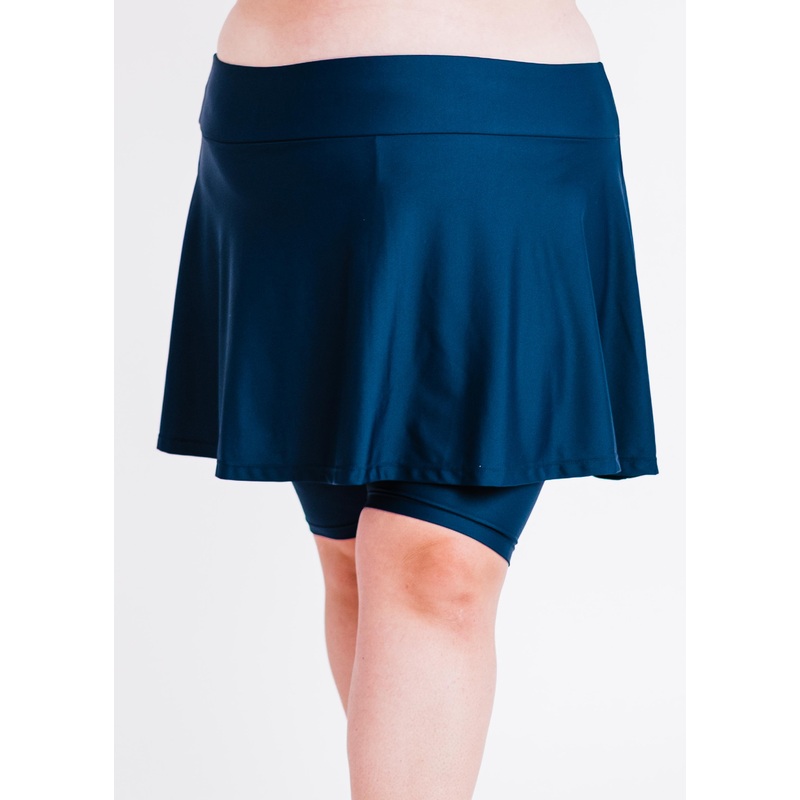 Midi Swim Skort With Bike Shorts | Plus size