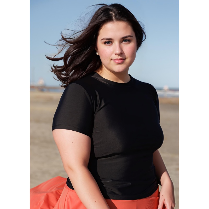 Mock Neck Adele Swim Top | Plus Size