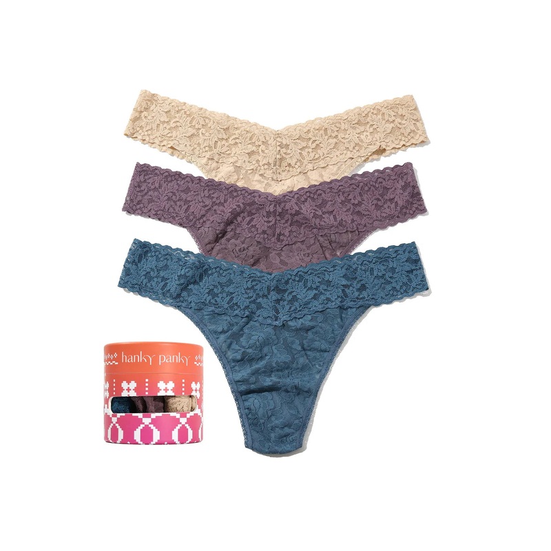 3 Original Rise Signature Thong In Sand, Dusk, Storm Cloud – Hanky Panky
