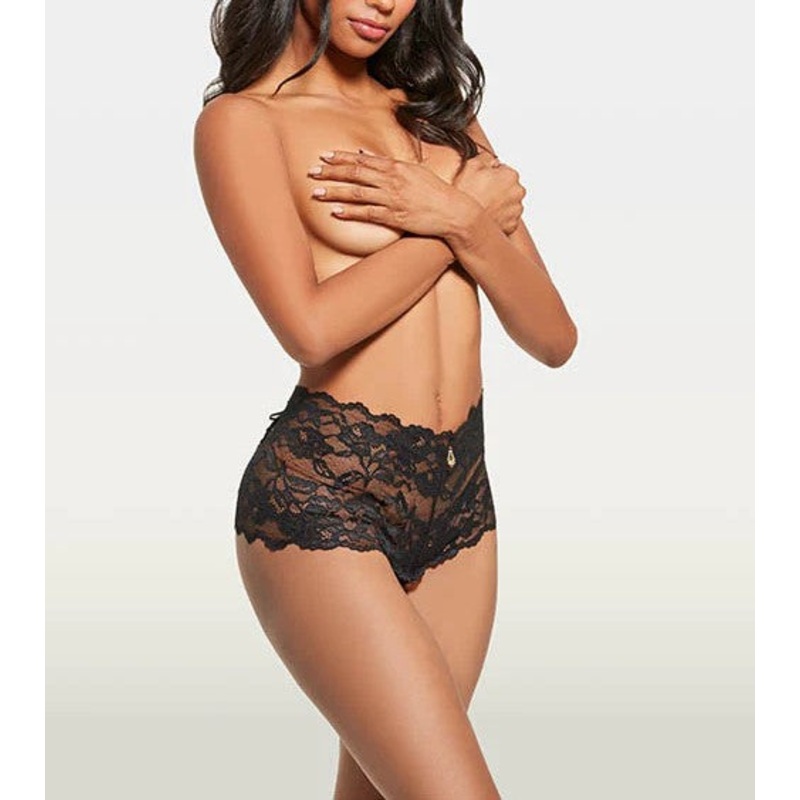 Bella Lace Crotchless Cheeky In Black – House of Desire