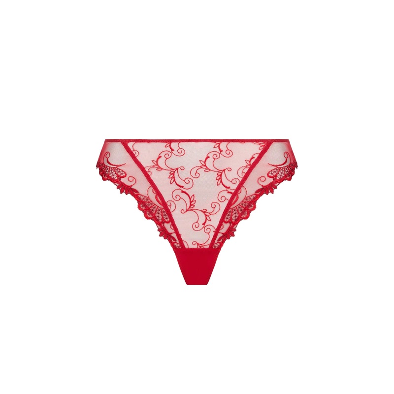 Dressing Floral Fancy Lace Brief In Red – Lise Charmel