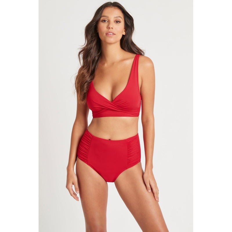 Essential High Waist Bottom In Red – Sea Level